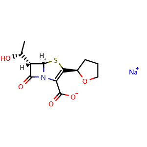 Chemical structure of Faropenem sodium , CAS 122547-49-3, AChemBlock Z238675