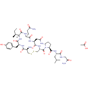 Chemical structure of Oxytocin acetate , CAS 6233-83-6, AChemBlock Z238680
