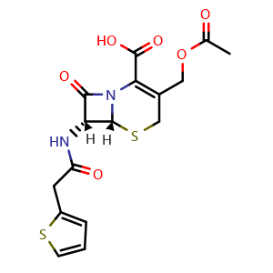 Chemical structure of Cephalothin , CAS 153-61-7, AChemBlock Z238698