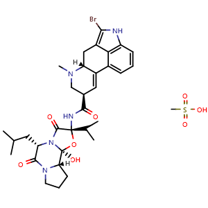 Chemical structure of Bromocriptine mesylate , CAS 22260-51-1, AChemBlock Z238703