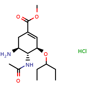Chemical structure of Oseltamivir acid methyl ester hydrochloride , CAS 208720-78-9, AChemBlock Z238718
