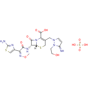 Chemical structure of Cefoselis sulfate , CAS 122841-12-7, AChemBlock Z238748