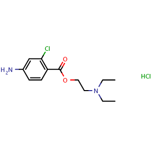 Chemical structure of Chloroprocaine hydrochloride , CAS 3858-89-7, AChemBlock Z238749
