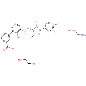 Chemical structure of Eltrombopag olamine , CAS 496775-62-3, AChemBlock Z238786