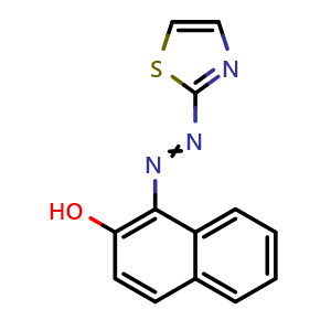 Chemical structure of 1-(2-Thiazolylazo)-2-naphthol , CAS 1147-56-4, AChemBlock Z238814