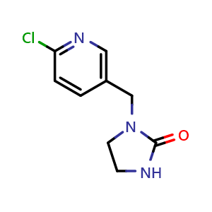Chemical structure of 1-[(6-Chloro-3-pyridinyl)methyl]-2-imidazolidinone , CAS 120868-66-8, AChemBlock Z238818