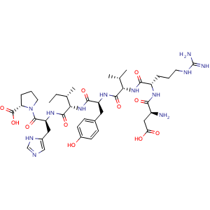 Chemical structure of Angiotensin (1-7) , CAS 51833-78-4, AChemBlock Z238825