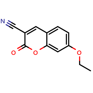 Chemical structure of 3-Cyano-7-ethoxycoumarin , CAS 117620-77-6, AChemBlock Z238844
