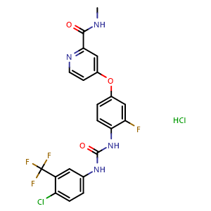 Chemical structure of Regorafenib Hydrochloride , CAS 835621-07-3, AChemBlock Z238879