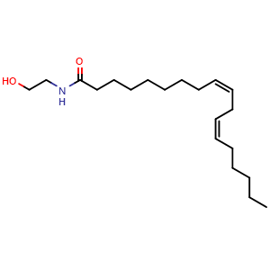 Chemical structure of Linoleoyl Ethanolamide , CAS 68171-52-8, AChemBlock Z238880