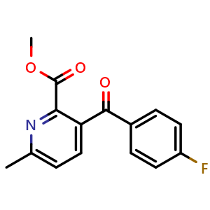 Chemical structure of 3-(4-fluorobenzoyl)-6-methyl-pyridine-2-carboxylic acid methyl ester , CAS 461681-88-9, AChemBlock Z238911