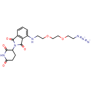 Chemical structure of Pomalidomide4'-PEG2-azide , CAS 2271036-45-2, AChemBlock Z238919