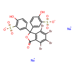 Chemical structure of Sulfobromophthalein disodium salt , CAS 71-67-0, AChemBlock Z238938